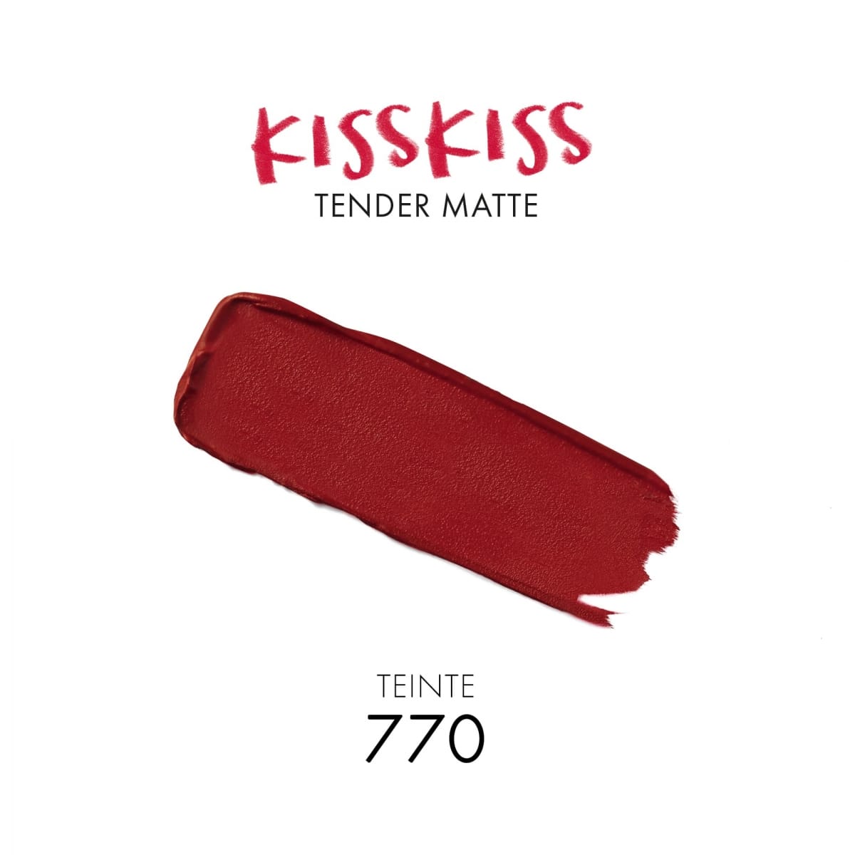 GUERLAIN KissKiss Tender Matte Rouge à Lèvres Mat Lumineux Fin et Fondant Confort 16H