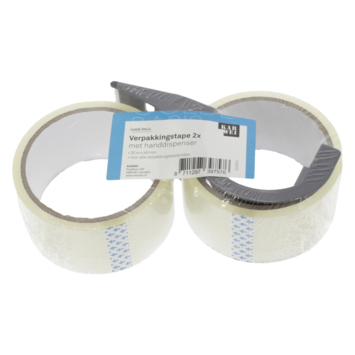 KARWEI verpakkingstape 30mx48mm (2 stuks)   handdispenser