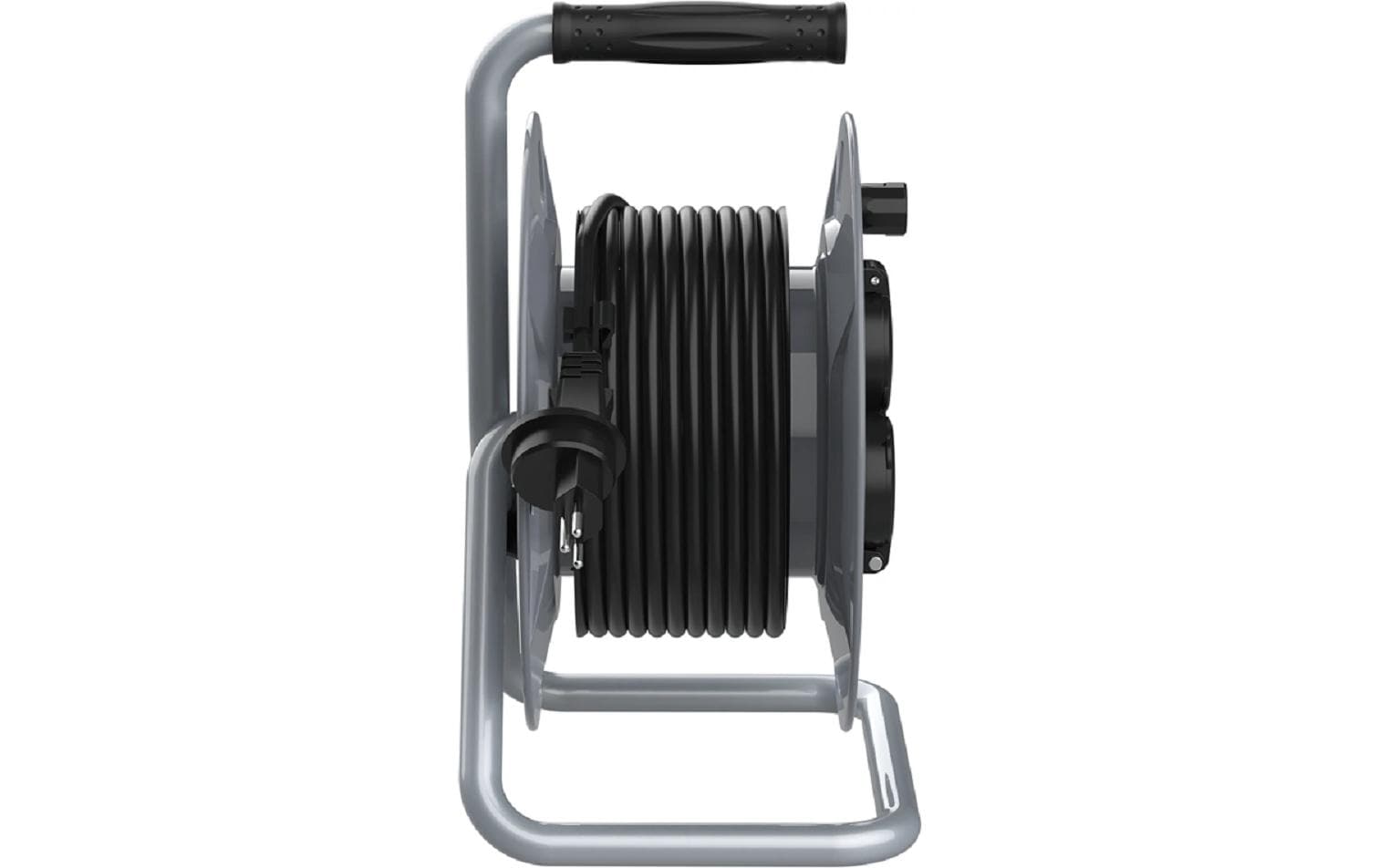 Kabelrolle 25 m, 3 x 1 mm, 3 x T13, Schwarz25 Meter Kabeltrommel mit 3 x 230 V T13 Steckdosen
