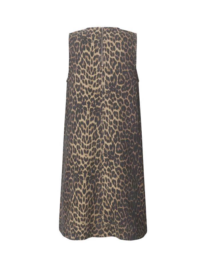 Global Funk  Rhiann-G denimkjole - P35 Leopard Mist