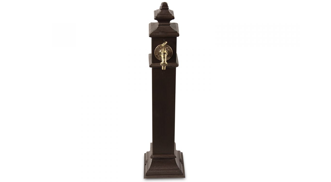 Fontaine de jardin métal marron 19x19x79cm