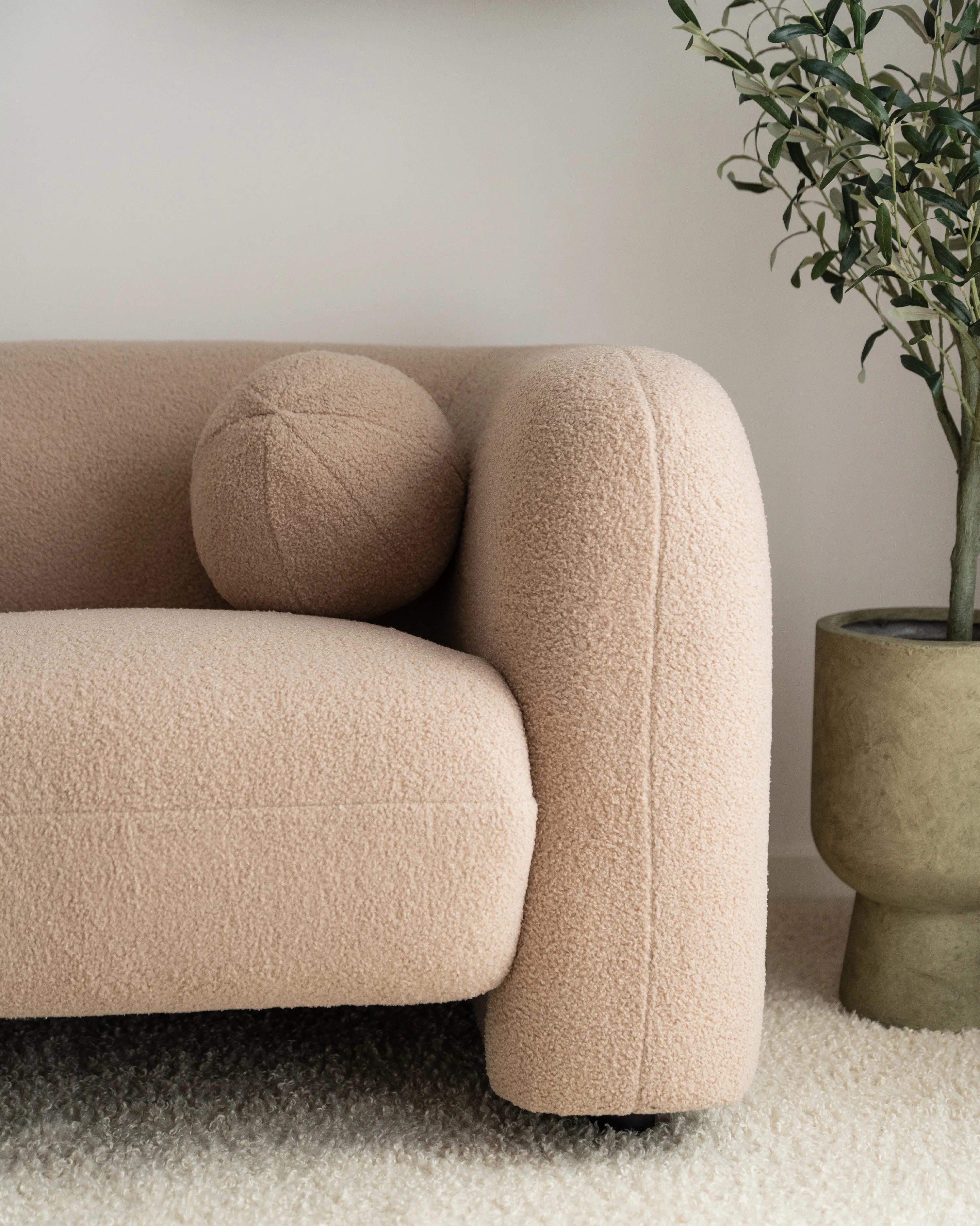 Fauteuil LEIREN Bouclé Beige