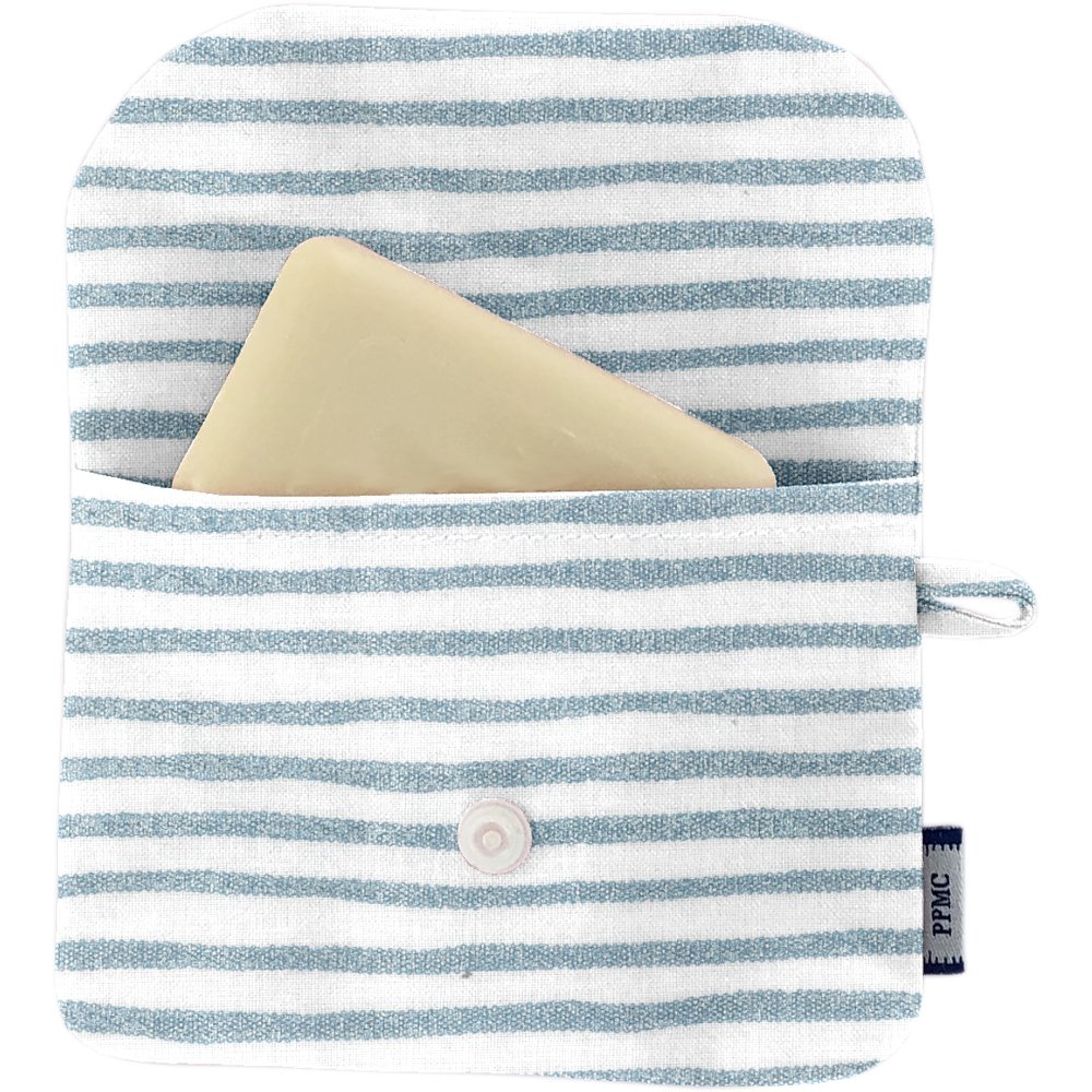 Pochette Savon Rayé Bleu Blanc