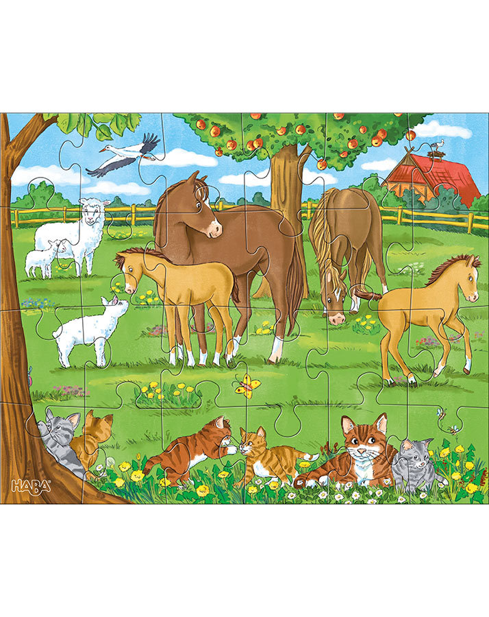 Puzzle TIERFAMILIEN 3x24-teilig
