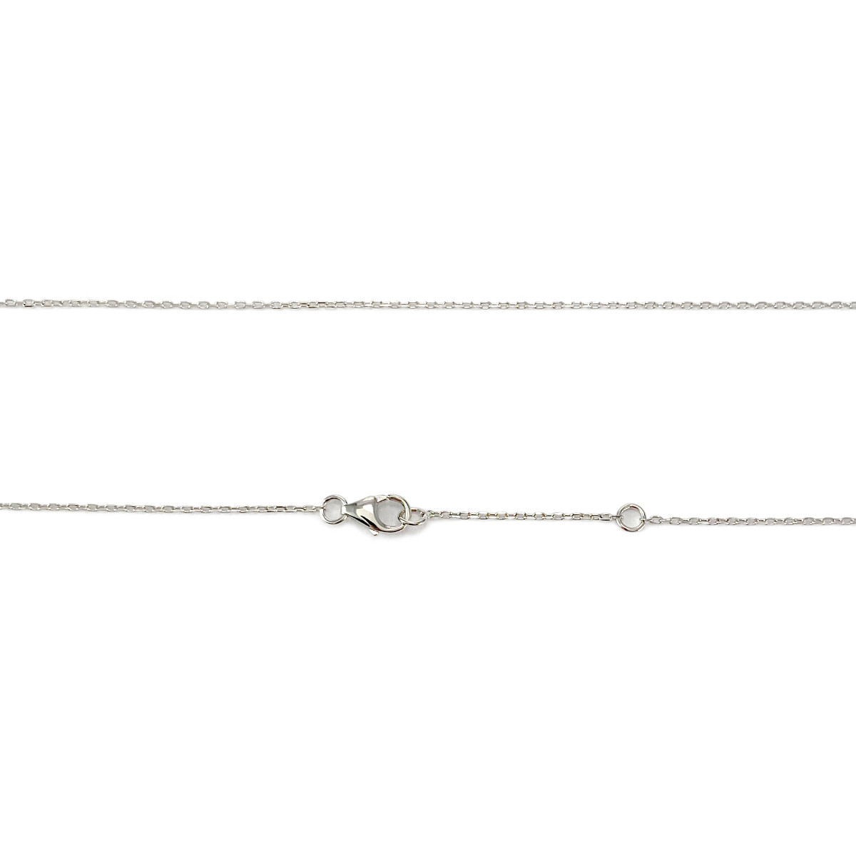 Collier d'occasion or 750 blanc maille forçat pendentif diamant 44 cm