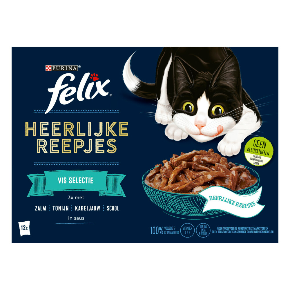 Felix Heerlijke Reepjes Selectie Vis12 x 80 gr