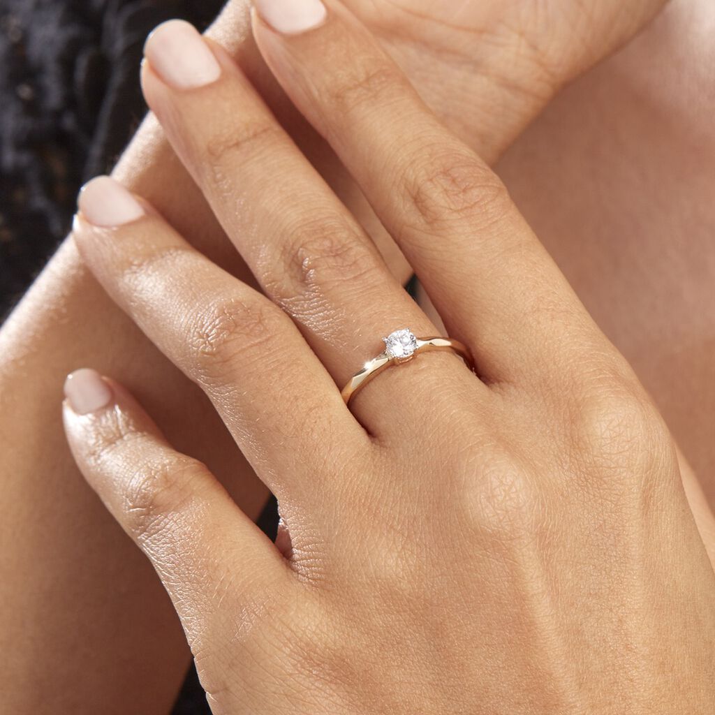 Bague Solitaire Maylis Or Jaune Oxyde De Zirconium