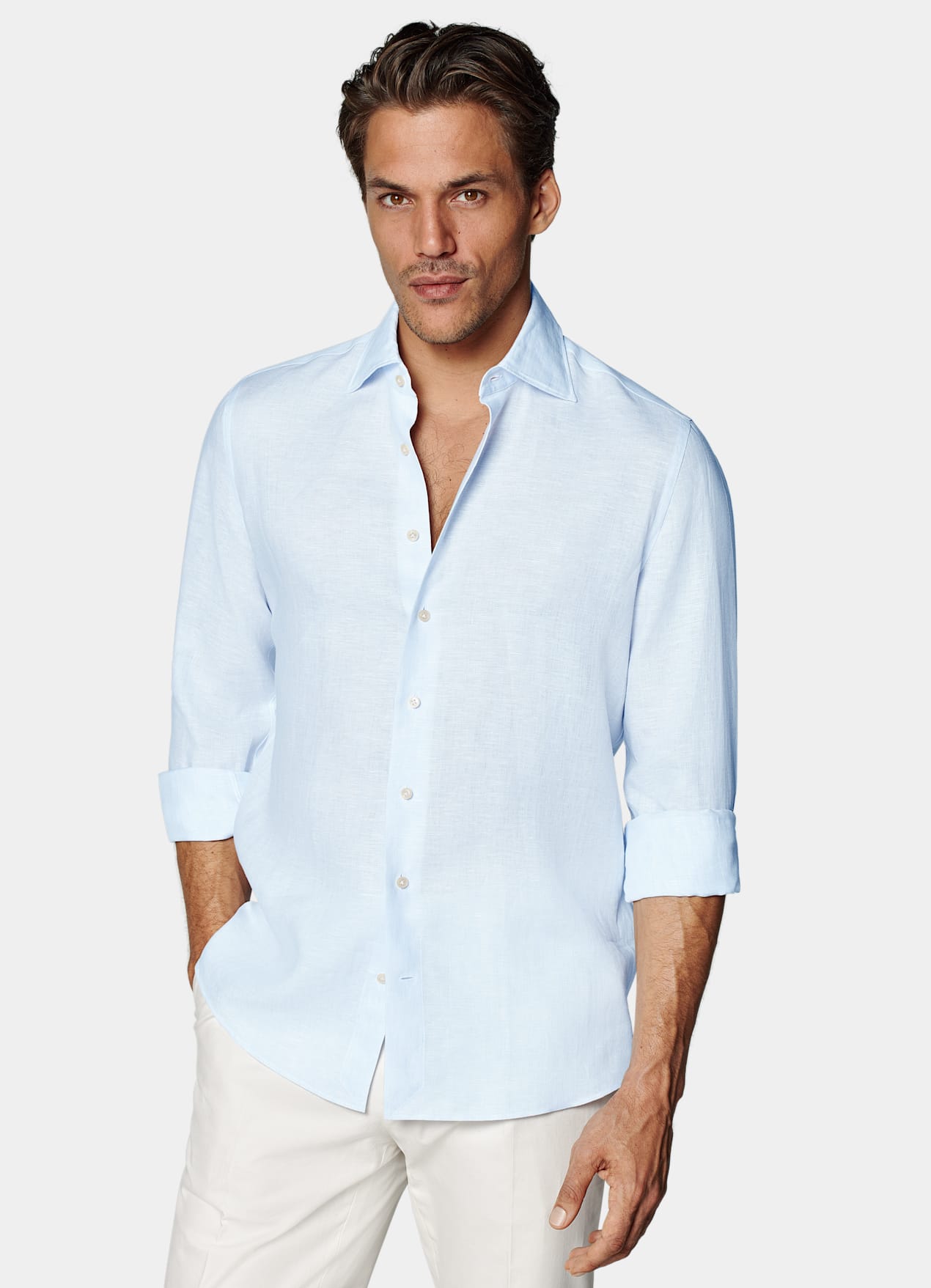 Chemise coupe ajustée bleu clair
