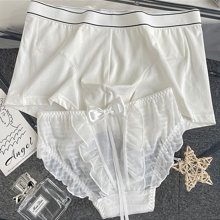 Pancherry - Matching set voor koppels: tweekleurige boxershort + panty