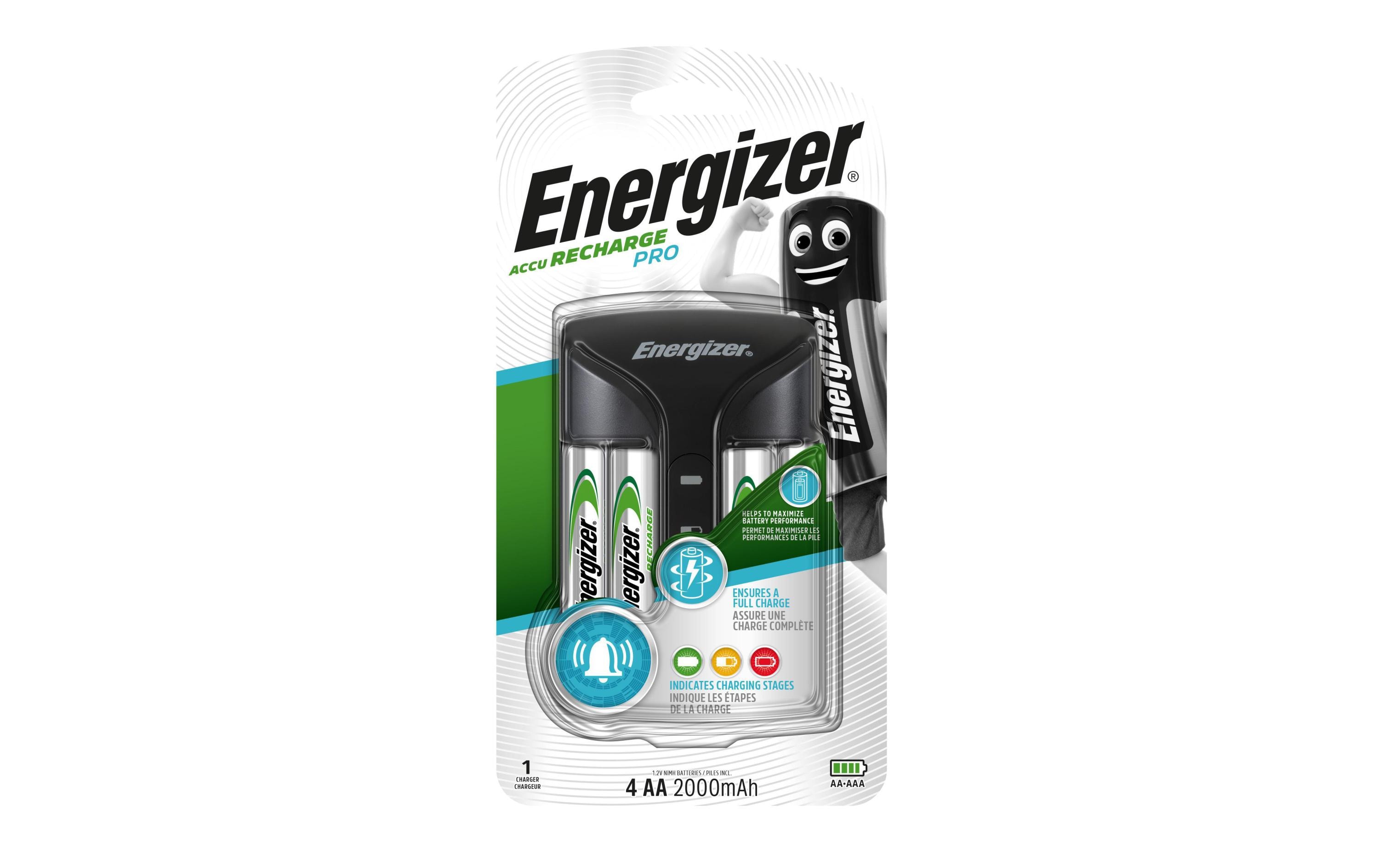 Ladegerät Pro Charger + 4x AA 2000 mAhSchnellladegerät für bis zu vier Akkus