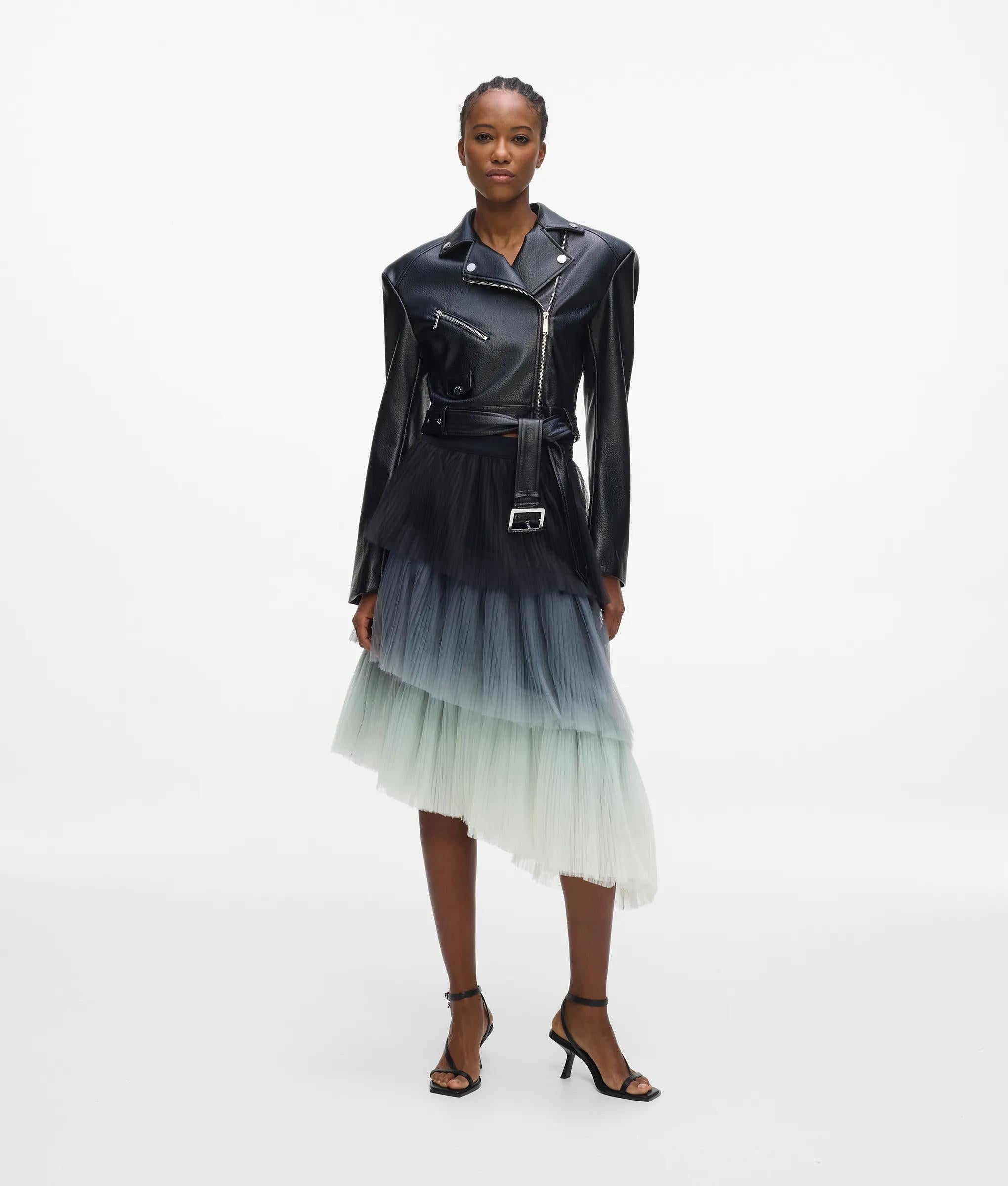 Asymmetrische rok van tule met ombré effect