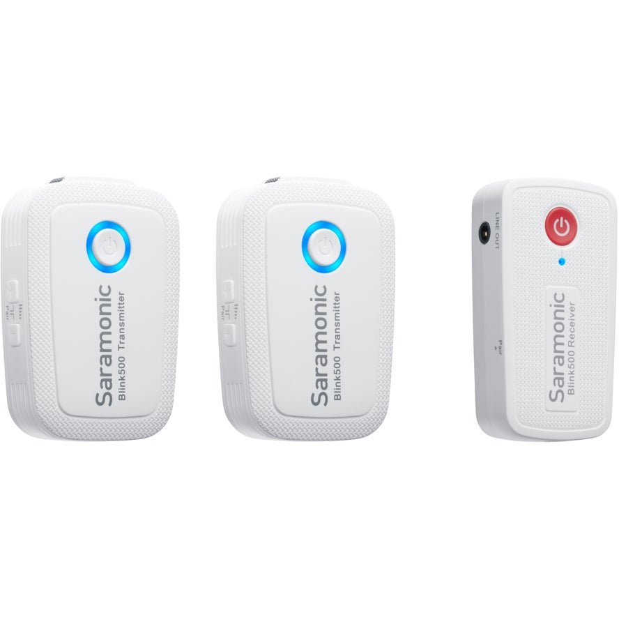 Saramonic Blink500 B2W (TXW+TXW+RXW) dubbele draadloze dasspeldmicrofoon 2.4 ghz (wit)