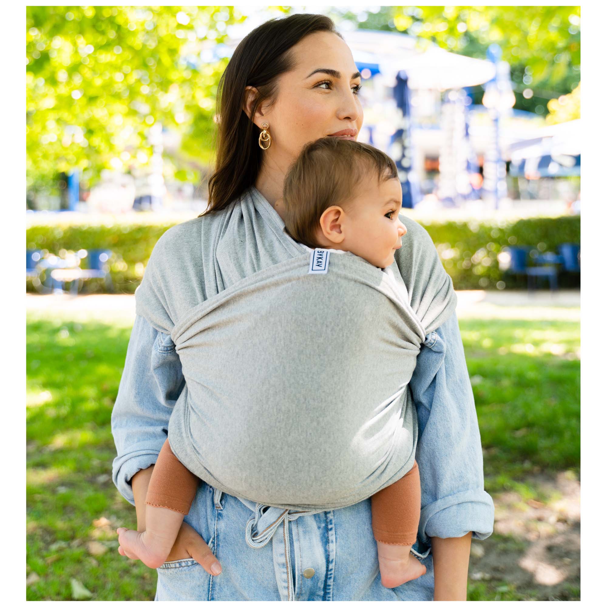 ByKay Stretchy Wrap Deluxe draagdoek Grey Melee