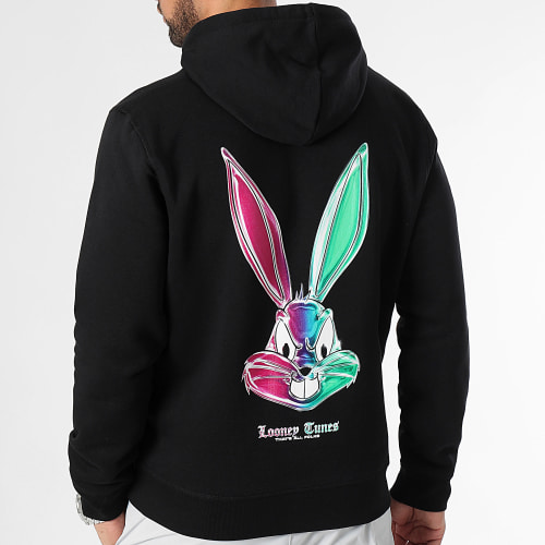 Sweat Capuche Angry Bugs Bunny Chrome Color Violet Green Noir