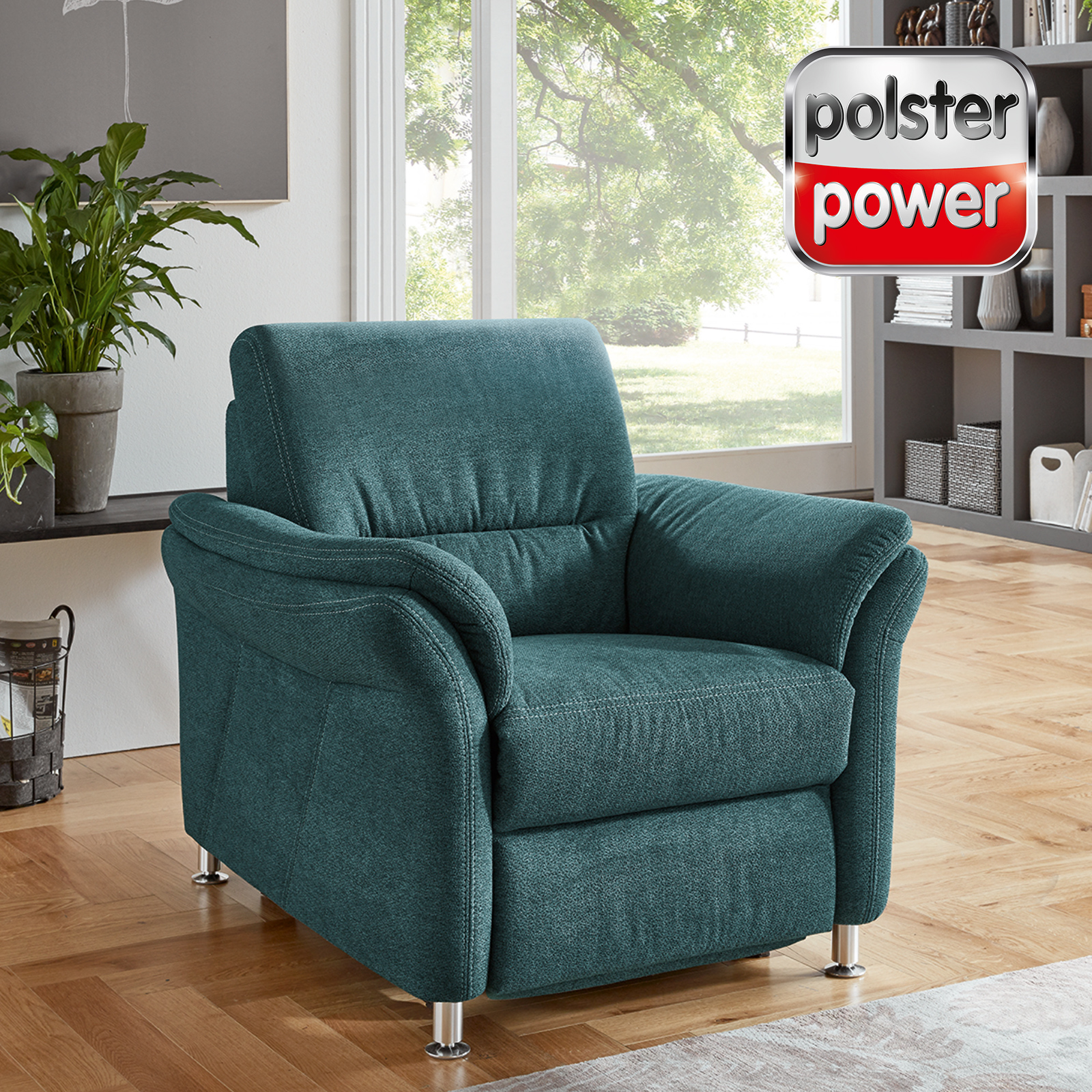 polsterpower Sessel - petrol - Kaltschaum