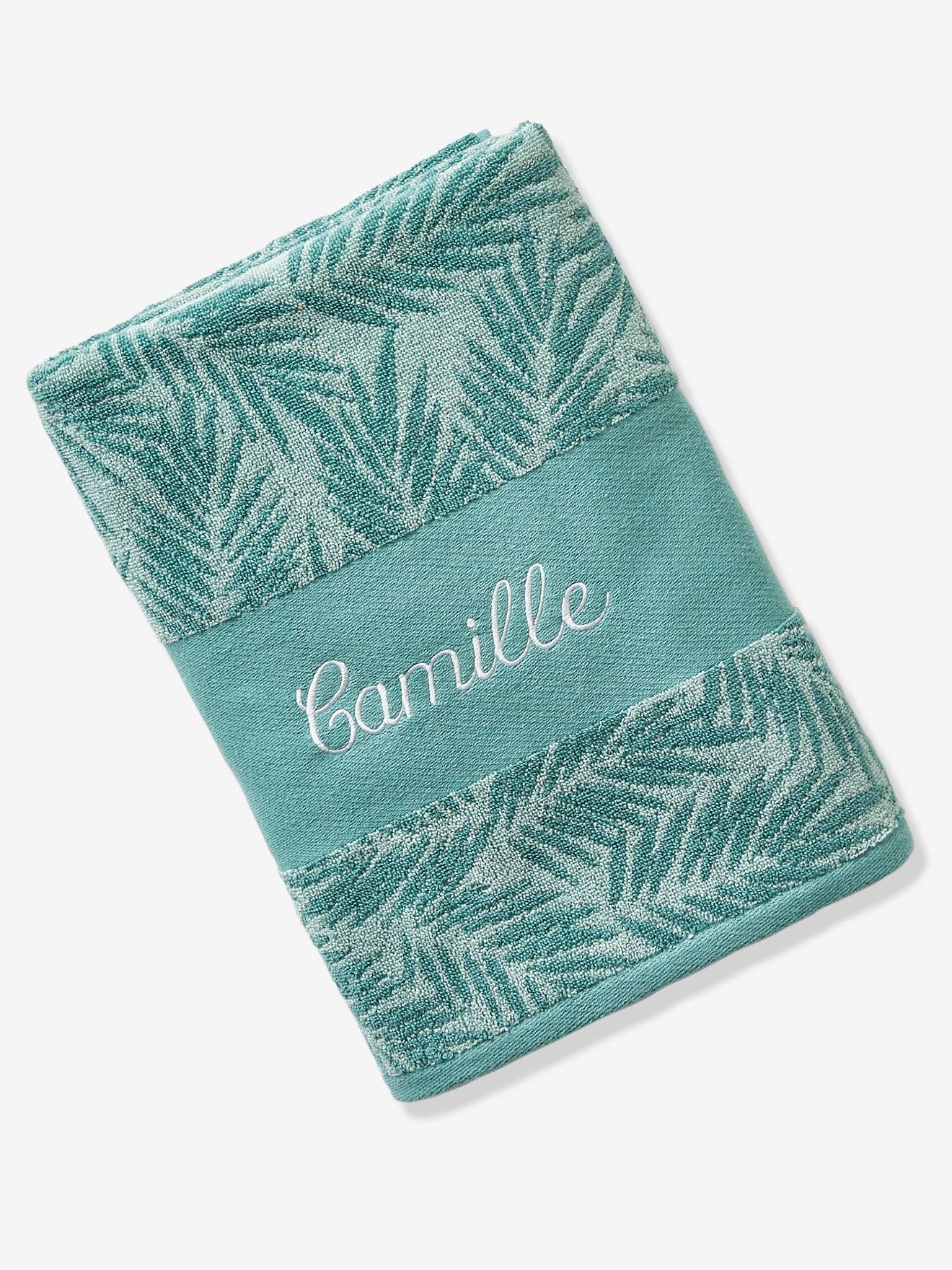 Toalha de banho estampada verde média personalizável