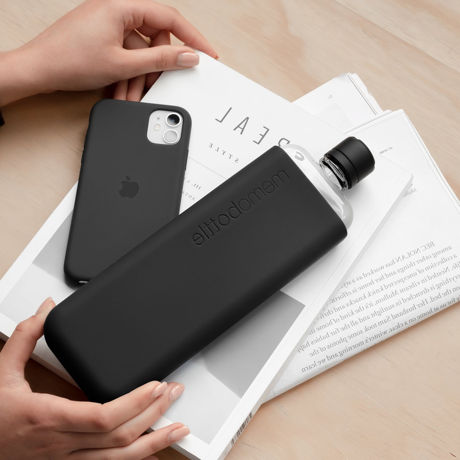 Memobottle Slim Silicon Sleeve moss green