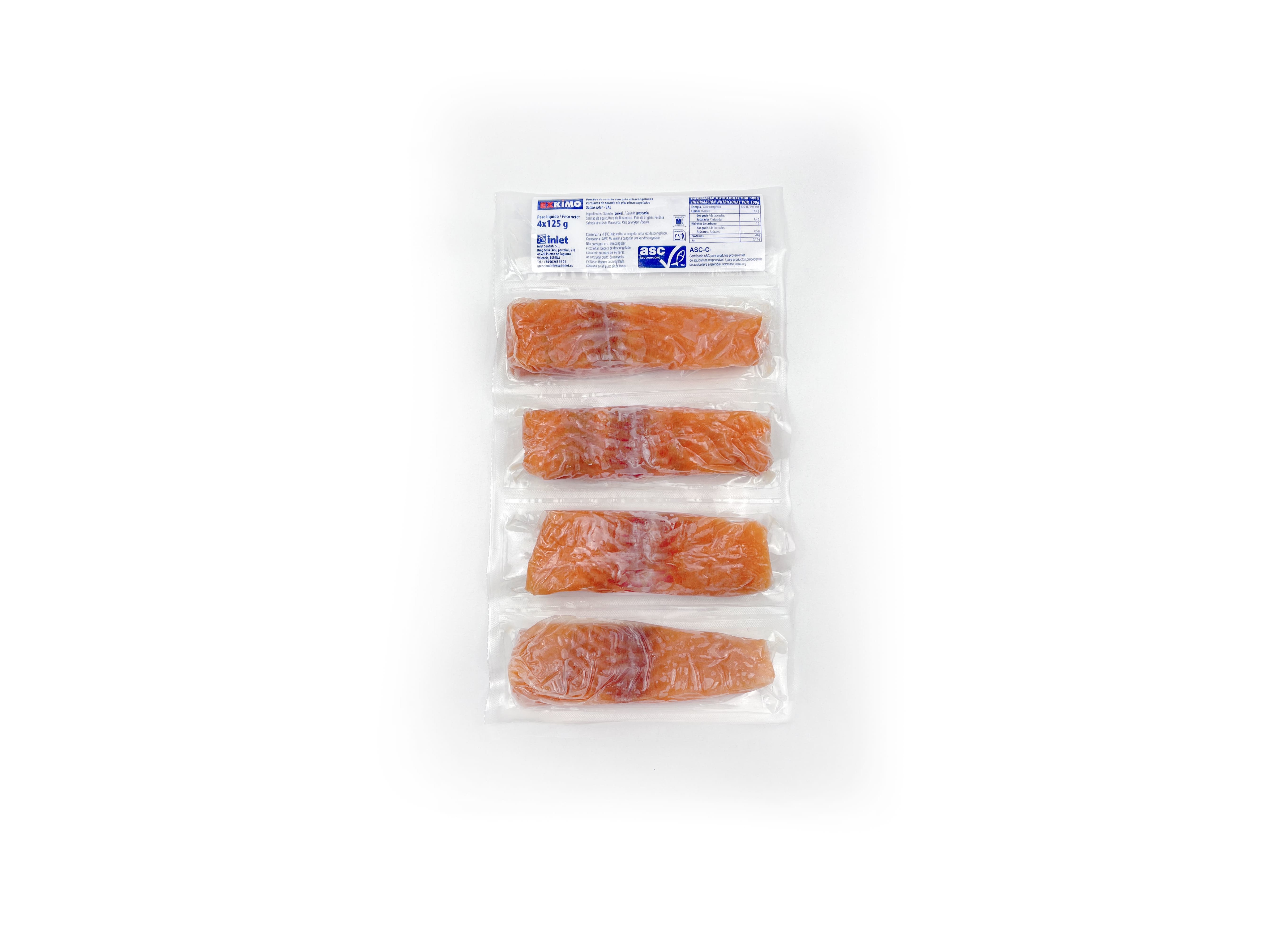SALMÃO EXKIMO EM PORÇÕES SEM PELE ASC 4X125G