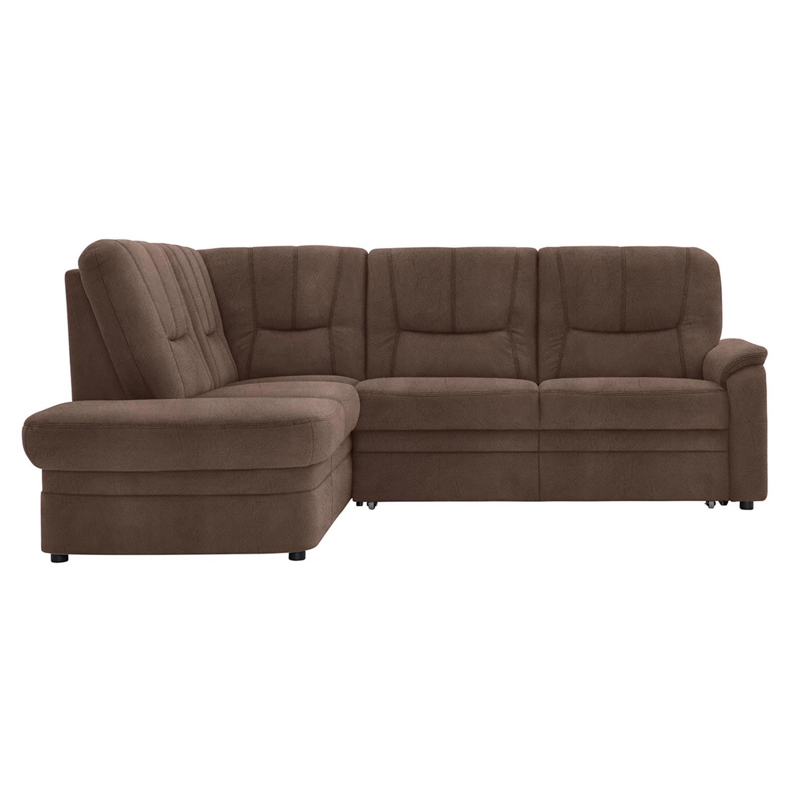 polsterpower Ecksofa - Saddle nougat - Basismodell - Ottomane links