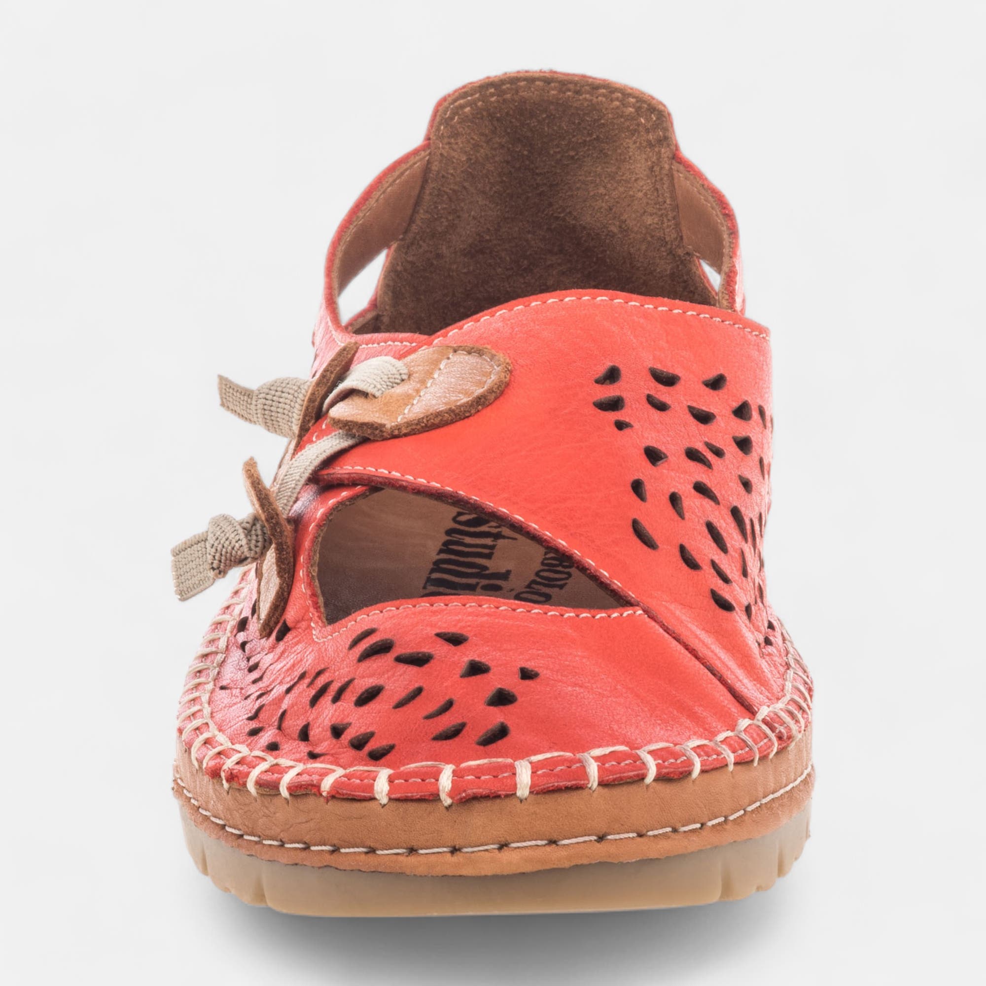 Ballerines Femme en cuir rouge