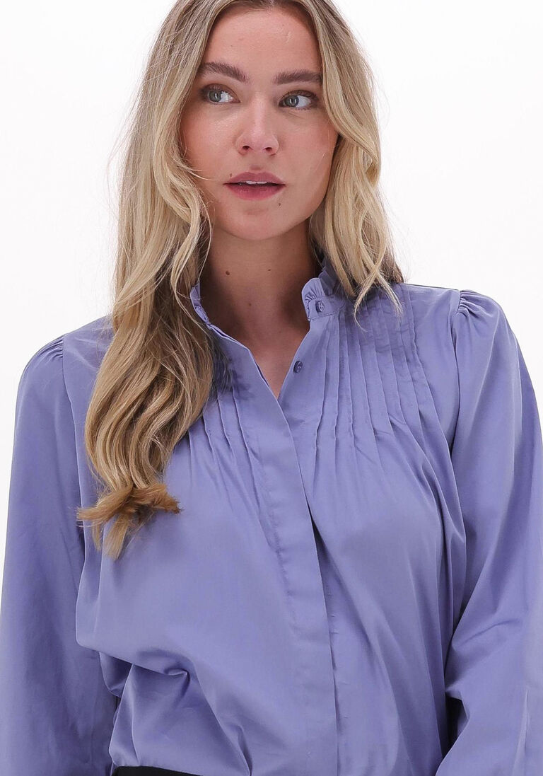 LEVETE ROOM blauwe levete room blouse lr-isla solid 62 shirt