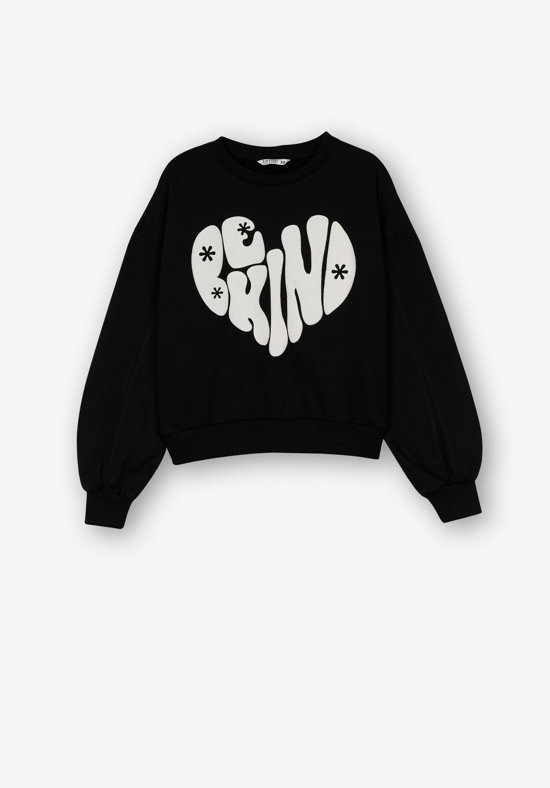 Sweatshirt Estampado Frontal com Relevo