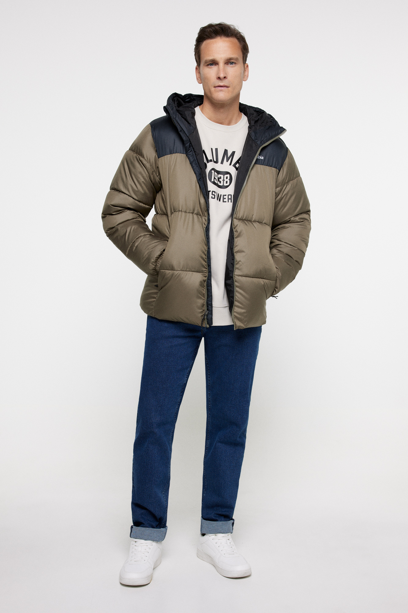 Jaqueta acolchoada masculina Columbia™ Puffect™ com capuz