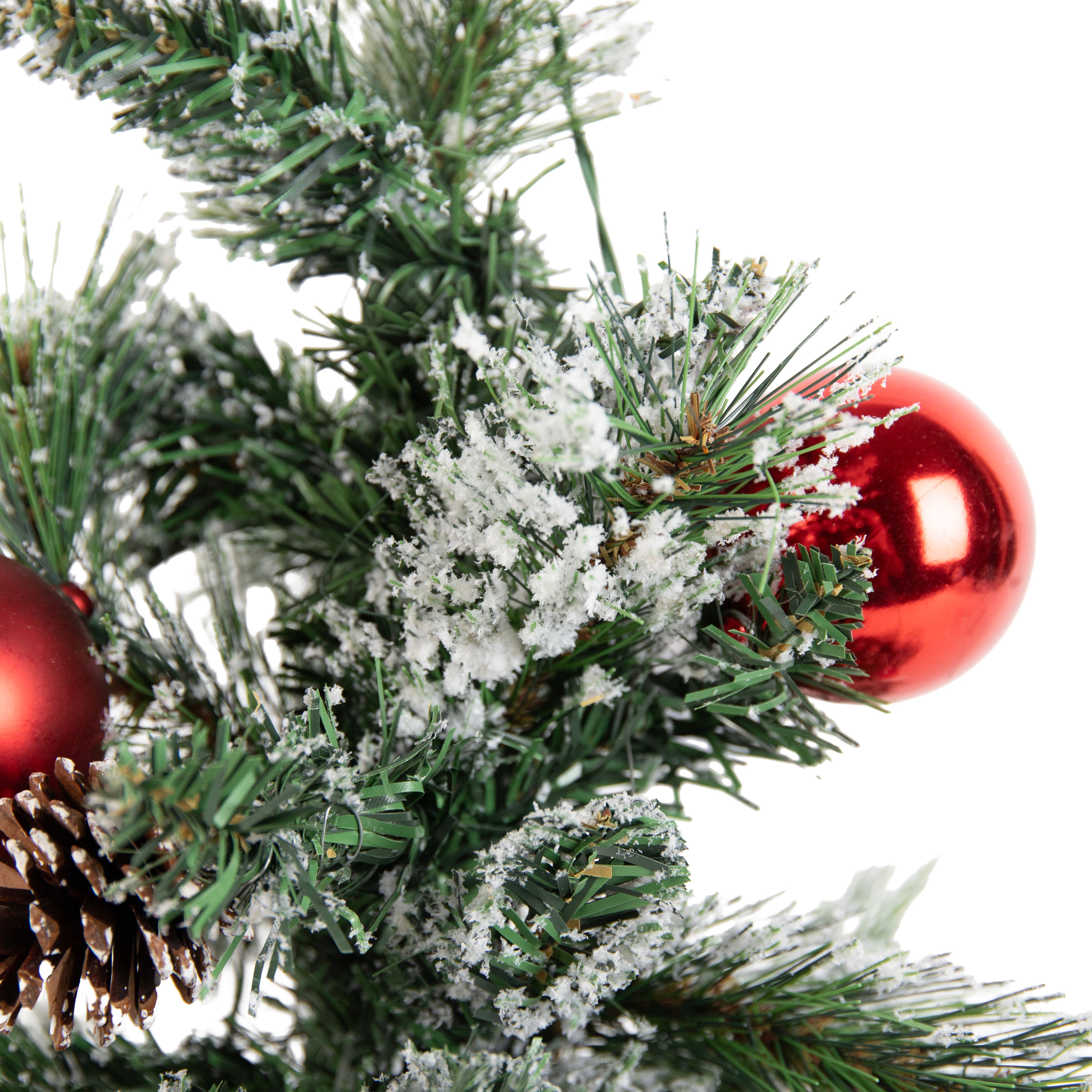 Kerst kerstboom wit met rood 60cm incl. LED met timer - Jack