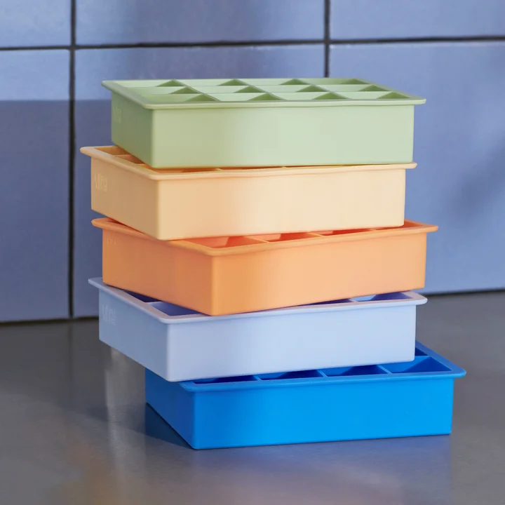 HAY - Silikon Eiswürfelbereiter rechteckig XXL, Cubes, eisblau