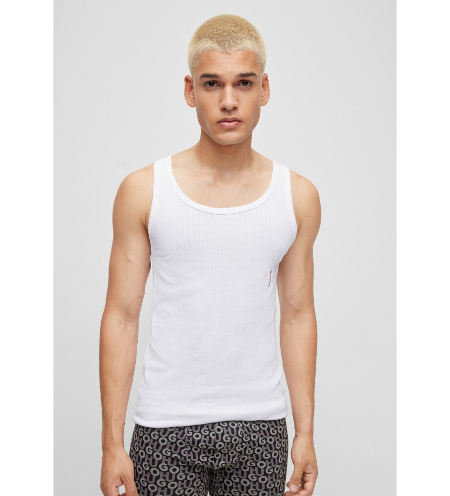 Conjunto de 2 camisetas brancas com o logotipo da HUGO