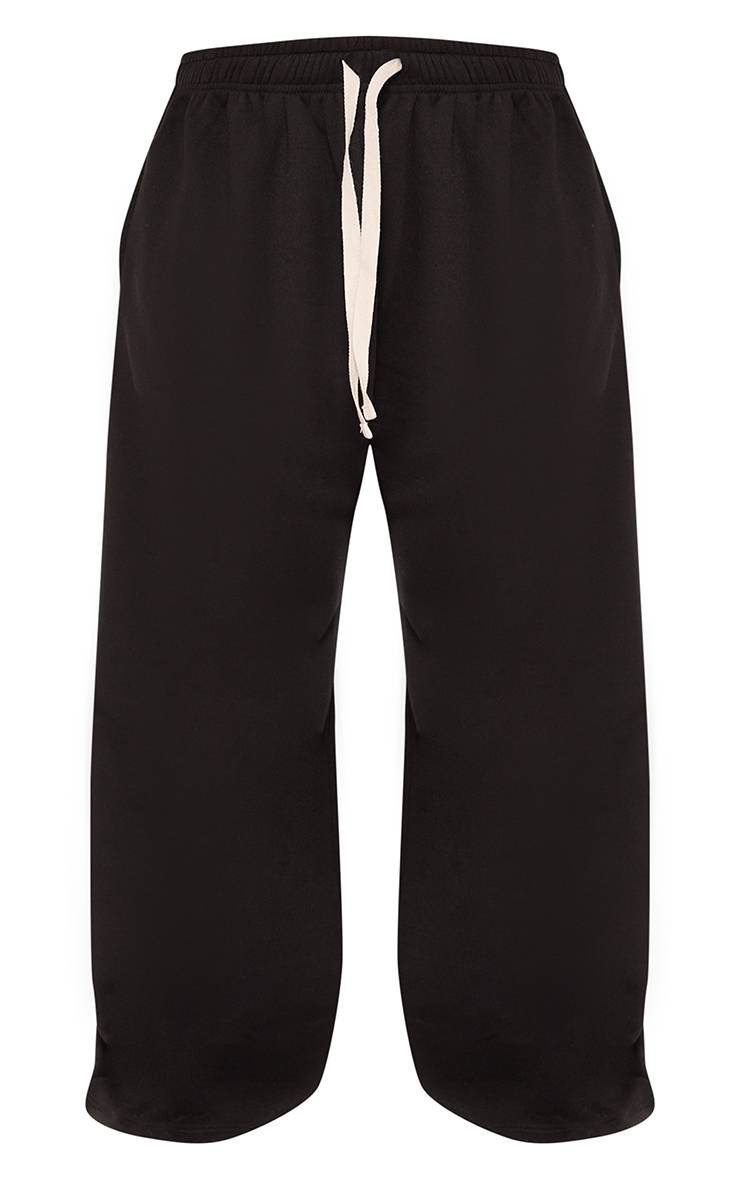 Noir Joggers Grande Taille À Cordon Contrasté