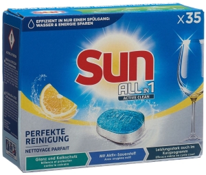 SUN All-in-1 Active Clean Tabs Lemon, 35 Stück