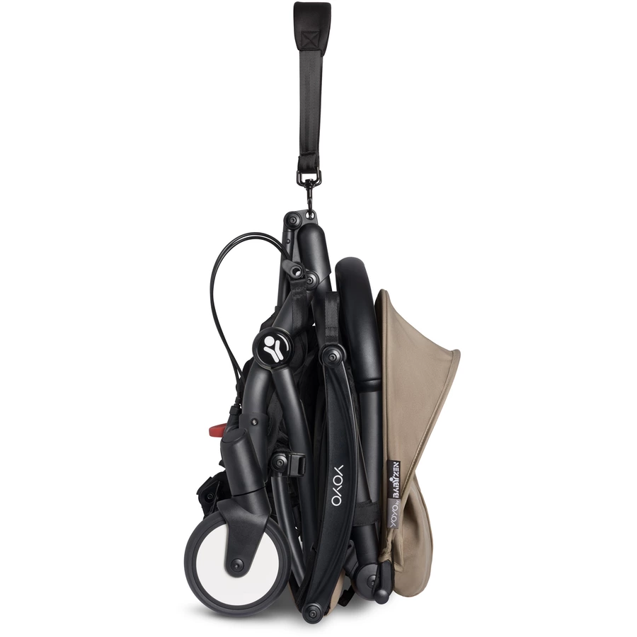 BABYZEN Kinderwagen YOYO 6+ connect Black mit Textilset Taupe