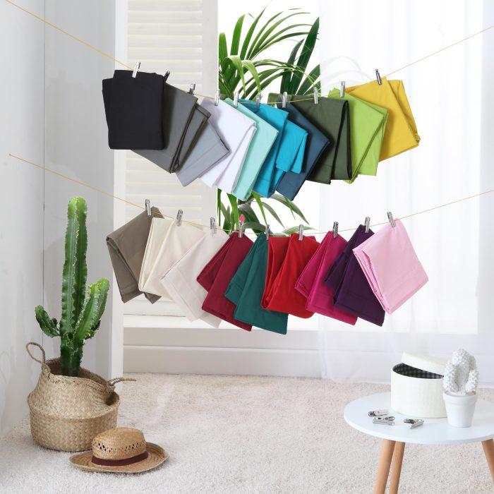 DRAP PLAT 1 PERSONNE 180X290CM UNI LINA PETROLE