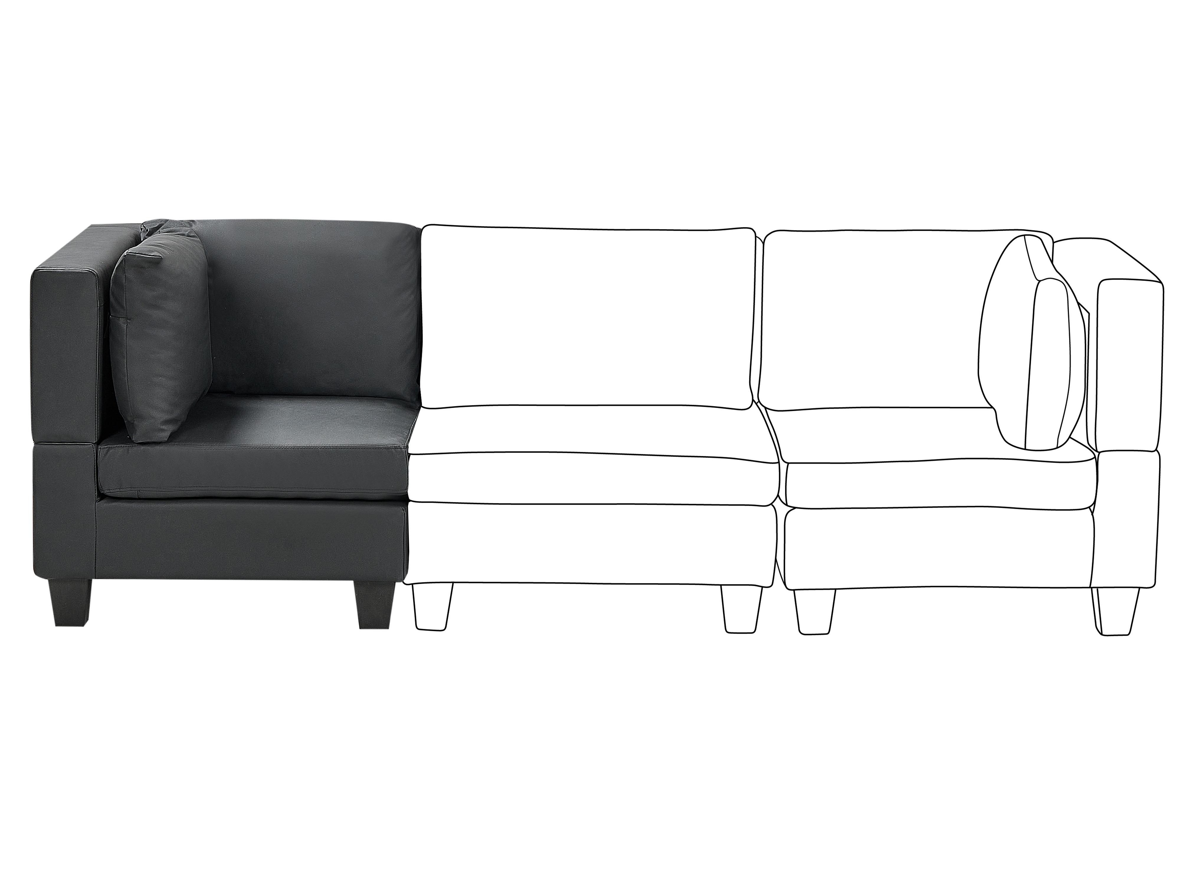 Hoekmodule UNSTAD Kunstleer Zwart