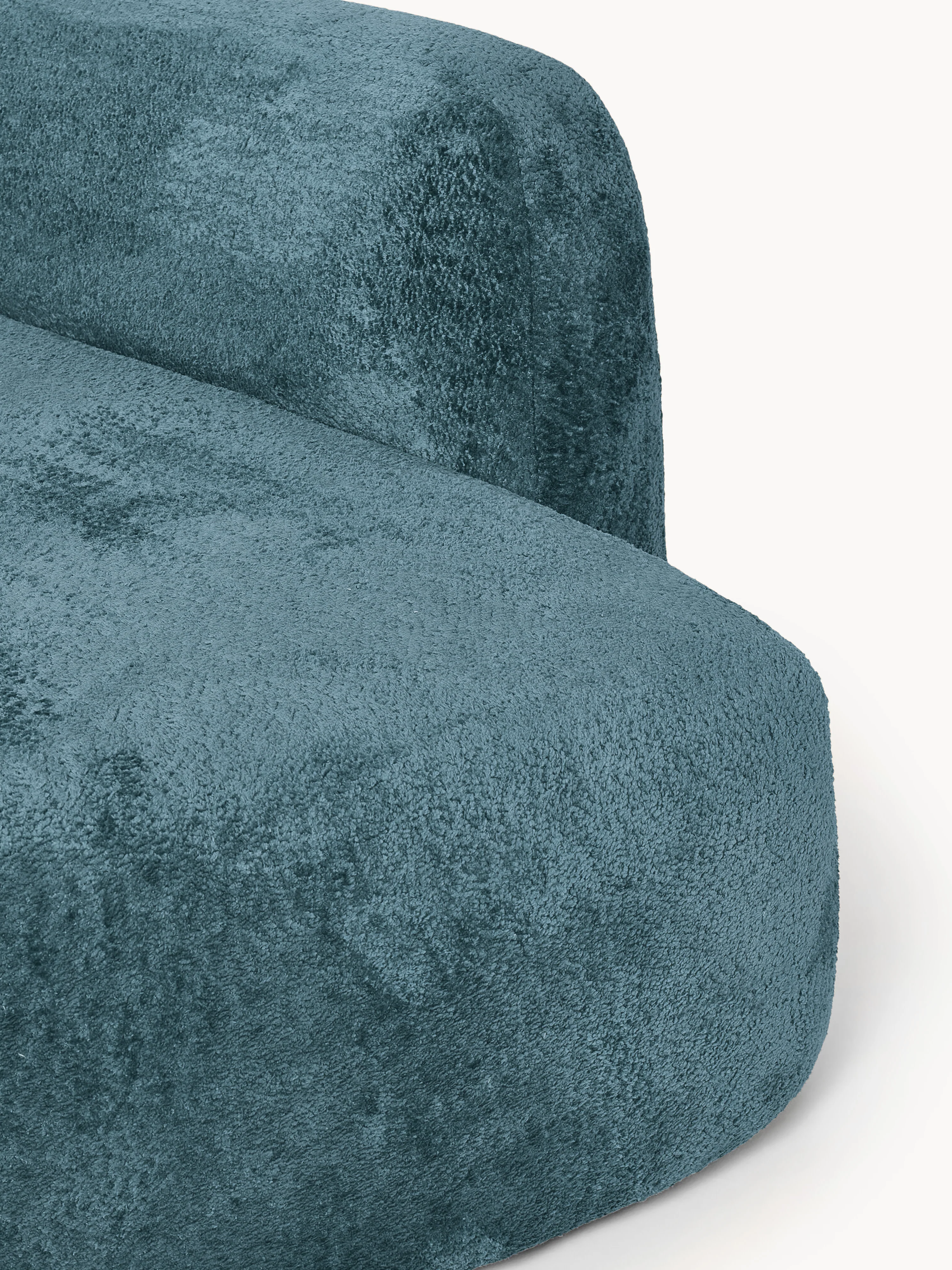 XL modulaire teddy bouclé hoekbank Wolke (4-zits) met chaise longue