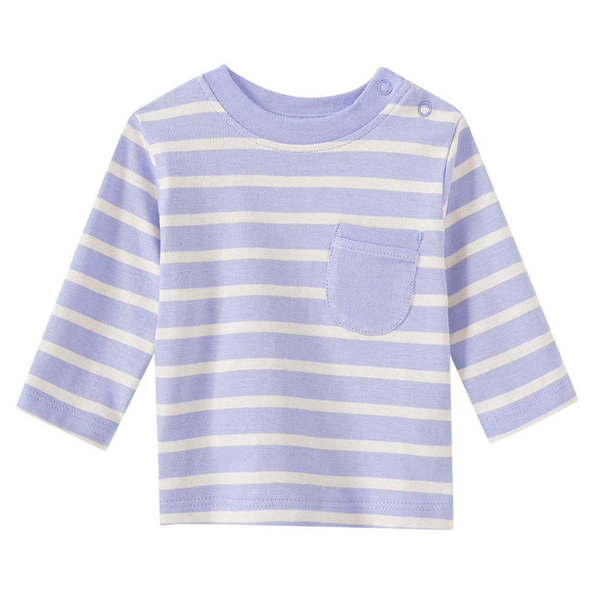 Topomini 2 Newborn Langarmshirts aus Bio-Baumwolle helllila / creme