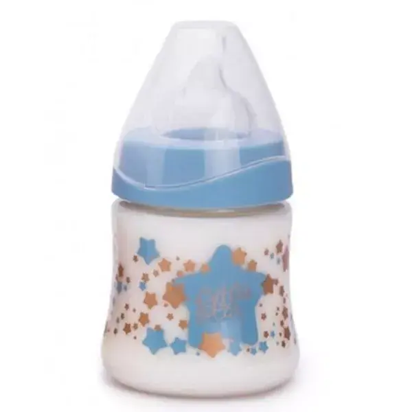 Suavinex Biberon Col Large Débit Variable Haute Couture Bleu Vert 150ml