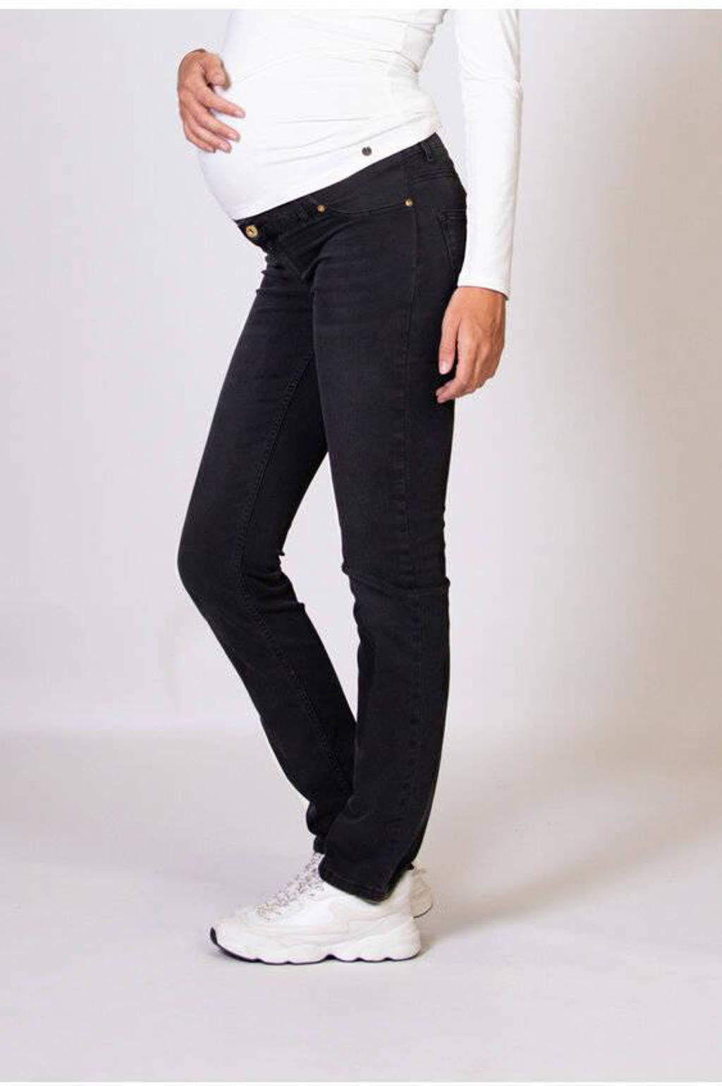LOVE2WAIT low waist zwangerschaps straight leg jeans charcoal