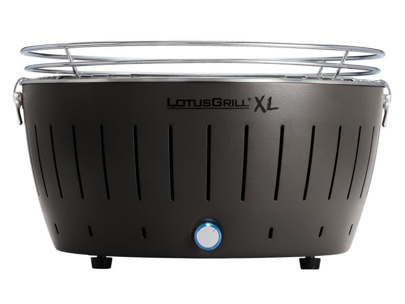 LotusGrill Tischgrill  XL, Anthrazitgrau, Ø 40.5 cm Grillieren mit Holzkohle auch auf dem Balkon