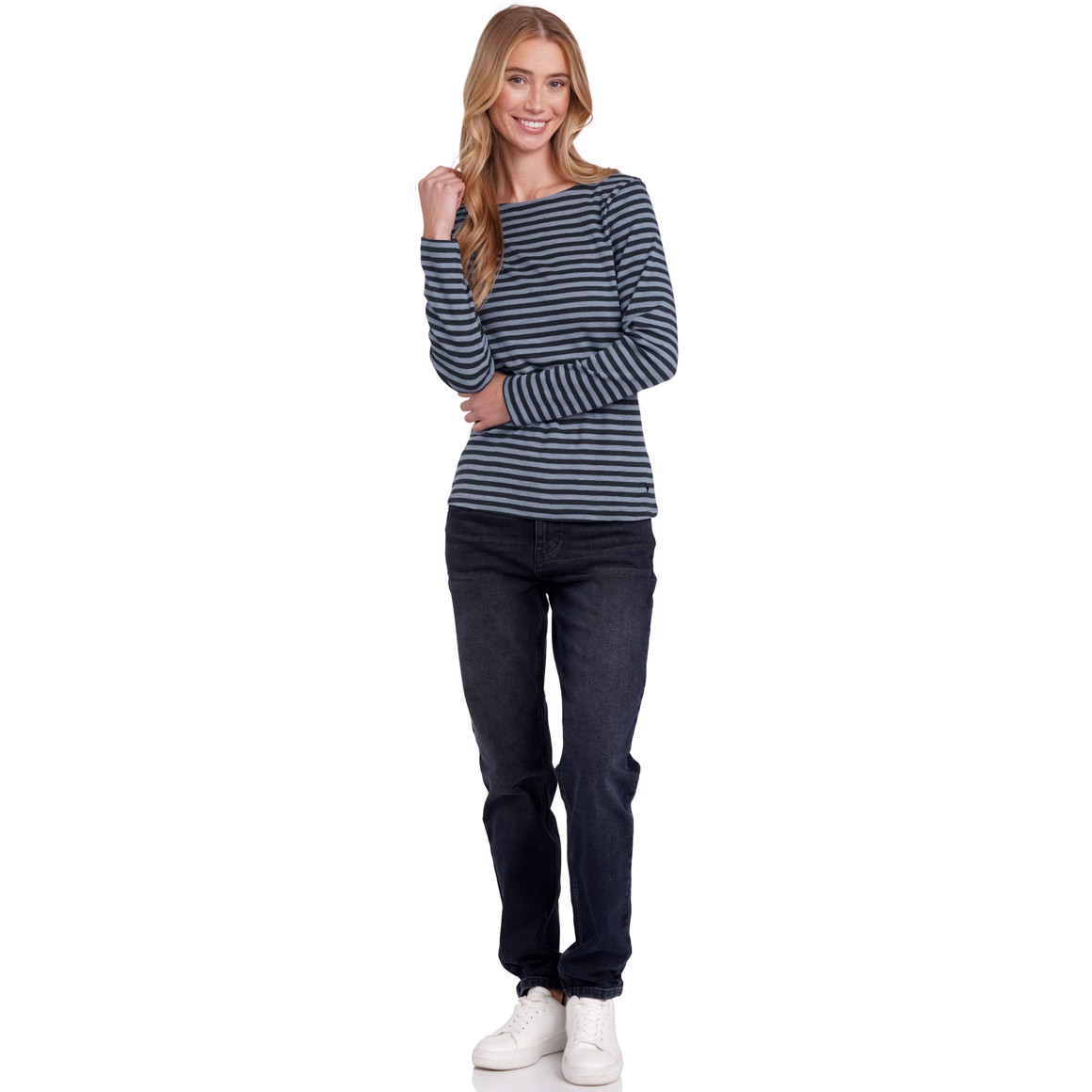 Jonas Nielsen Damen Langarmshirt im Streifen-Look dunkelblau / blau