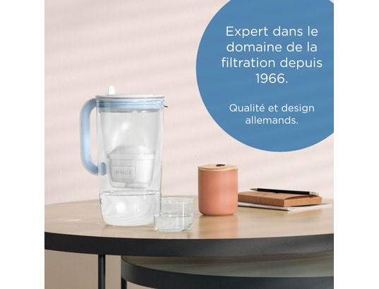 BRITA FRANCE - Carafe Carafe en verre bleue 1 cartouche MAXTRA PRO