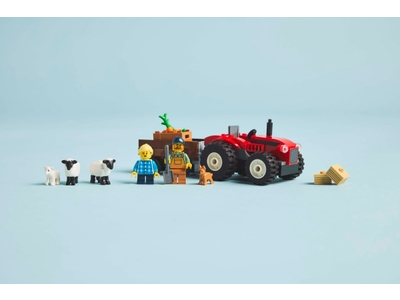 LEGO Rode tractor met aanhanger en schapen (60461)