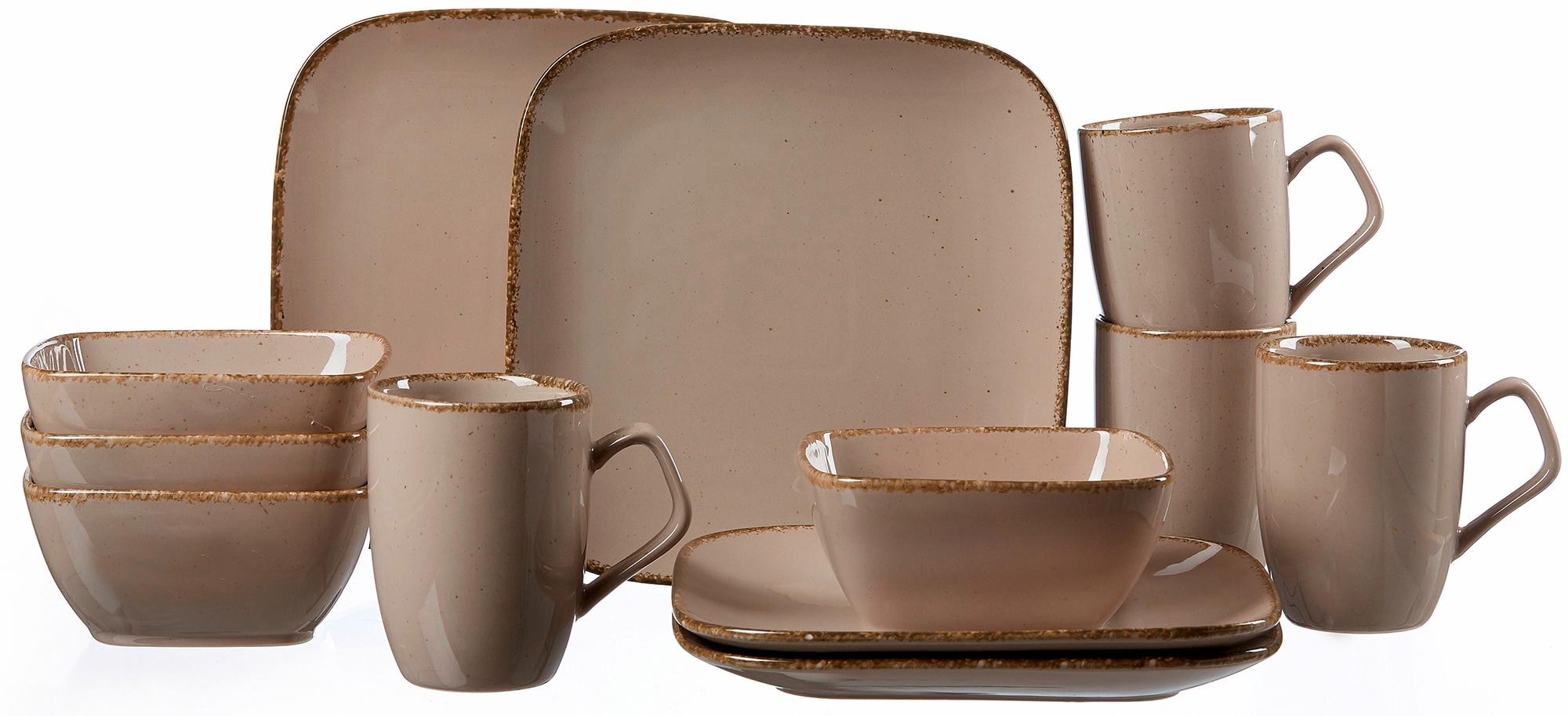 Ritzenhoff & Breker Frühstücks-Geschirrset »Service, CASA Vintage/Used-Look« (Teller, Schale, Kaffeebecher) 12 Teile, für 4 Personen