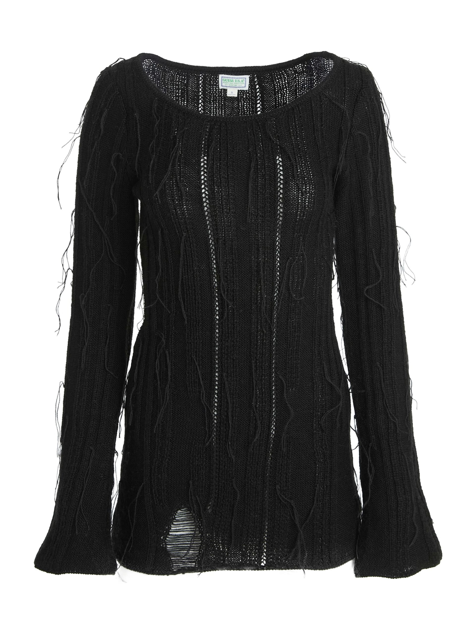 vestido de lã mista com efeito desgastado