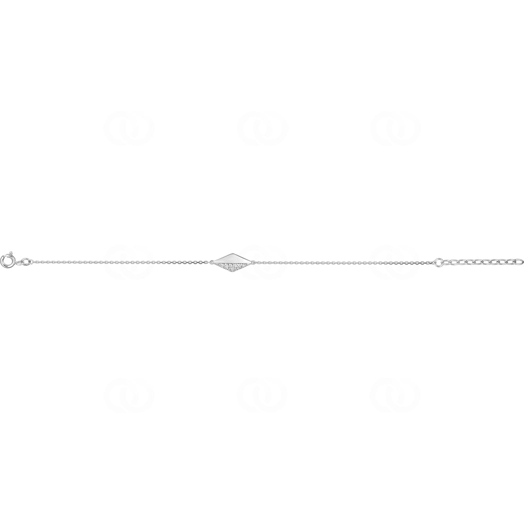 Armband 925 Silber rhodiniert mit Zirkonia 19cm