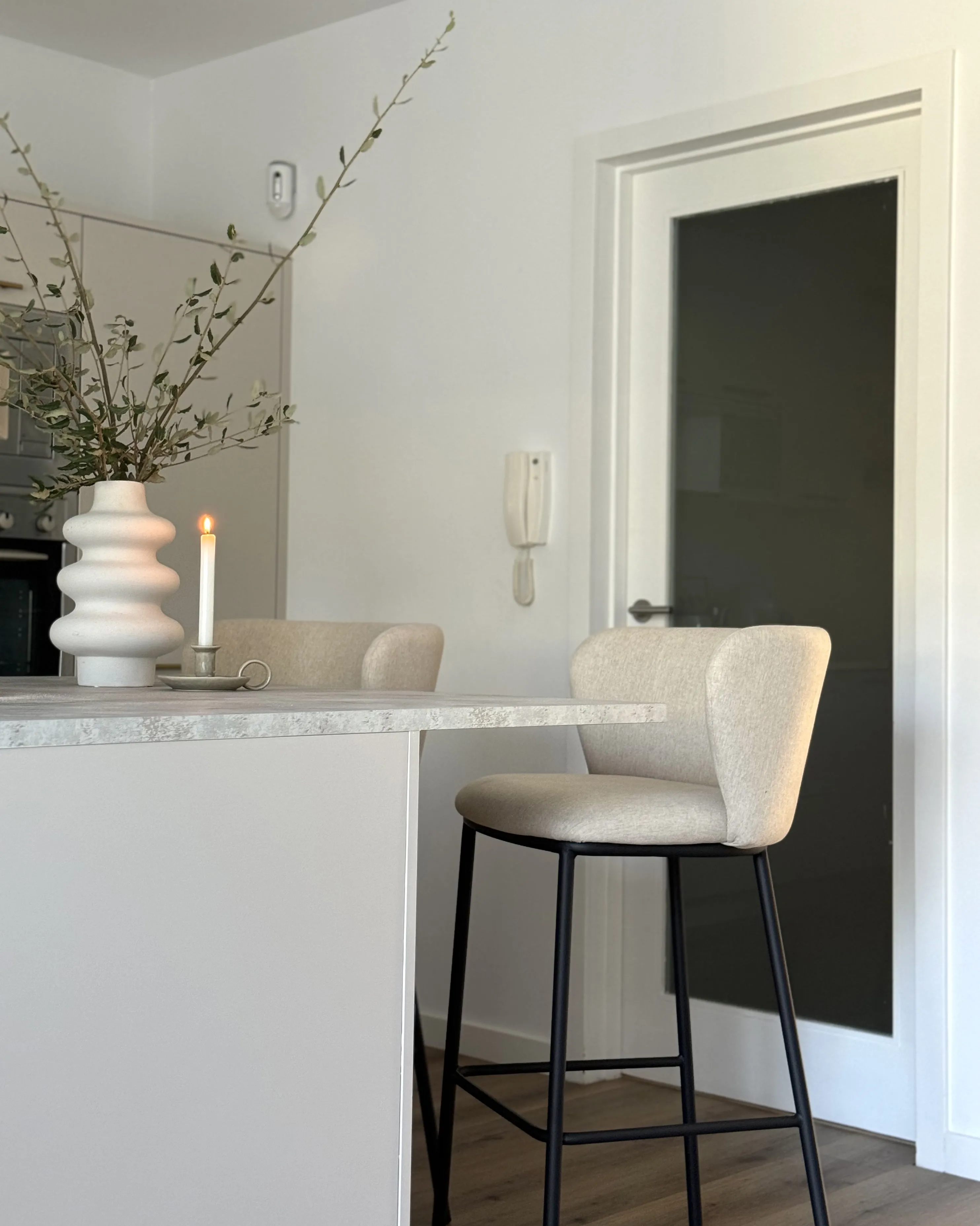Set van 2 barstoelen MINA Gebroken wit