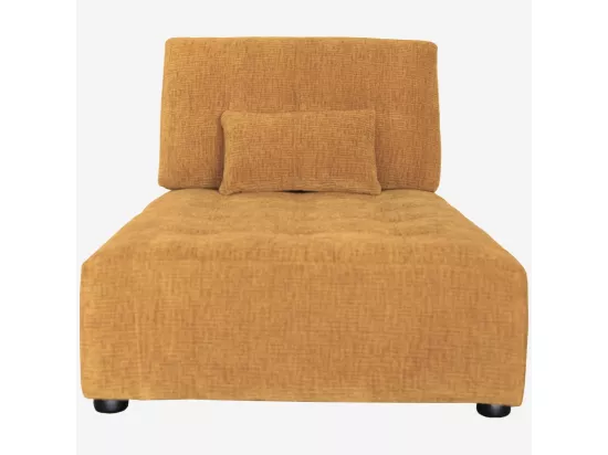 HABITAT - Méridienne en tissu texturé - Jaune argile - Reiko
