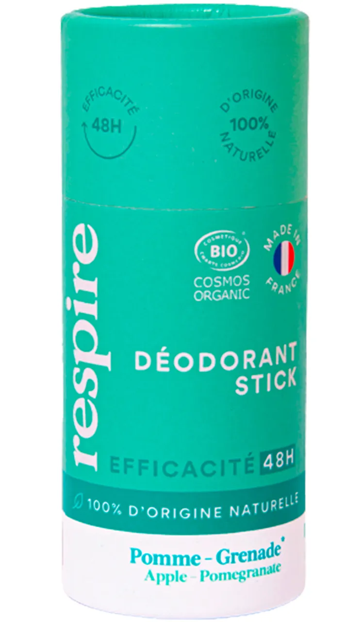 Respire Déodorant naturel solide en stick Pomme Grenade-50 g