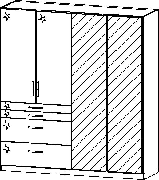 Kleiderschrank HOMBURG 2 Spiegeltüren Sonoma Eiche/HG weiß